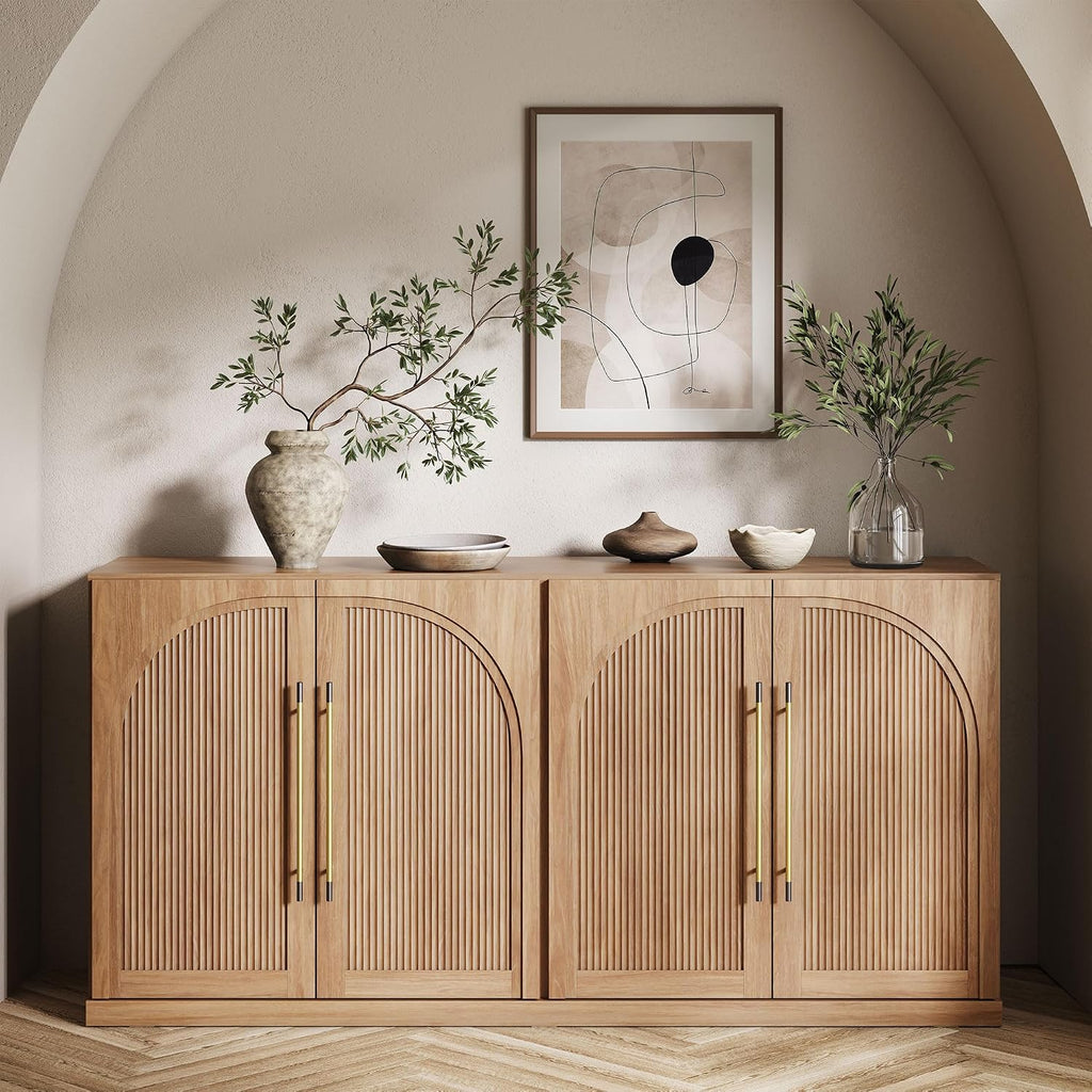 BELLEZE Jagger 65" Sideboard Buffet Cabinet - Camel