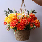 Artificial Fall Flowers Mums Plants for Outdoor, UV Resistant Faux Marigold