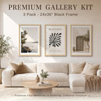 VCK 24x36 Poster Frame Set of 3, Natural Solid Wood, Wall Hanging