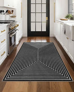 Latte&Fog 3x5 Entryway Rug Indoor, Modern Abstract Washable Area Rug, Boho Non - Image 3