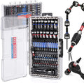 59-Piece Magnetic Nut Driver Bit Set, SAE and Metric Nut Drivers with Screwdriver Bits, Ratchet Wrench, Quick-Change Bit Holder and Storage Case for Automotive Repair, Home Repair and DIY Projects