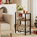 Narrow Side Table, 2-Tier Small End Table, Slim Nightstand