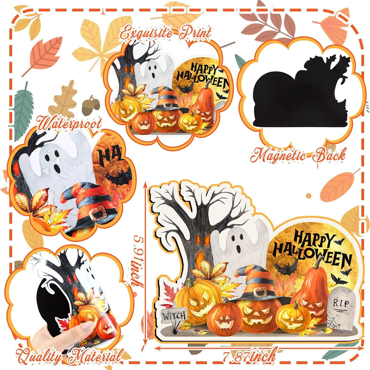 12 Pcs Large Holiday Magnets for Refrigerator 7.8'' Fall Fridge Magnets Seasonal Cruise Door Decorations Home Farm Coffee Magnetic Stickers for Locker Whiteboard Dishwasher Kitchen Decor