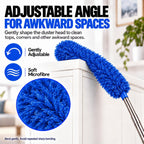 Bendable Microfiber Duster with Extension Pole, Up to 100-Inch Reach