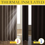 NICETOWN Coffee Vintage Linen 100% Blackout Curtains - Image 3