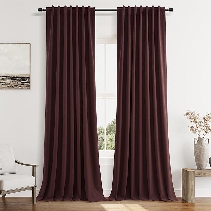 Guken 100% Blackout Curtains 108 Inch Length 2 Panels Set by Guken