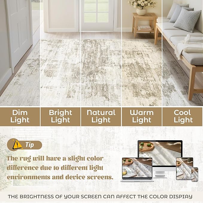 XLUEZ 6x9 Area Rugs for Living Room, Washable Modern Abstract Large Area Rug - Image 8