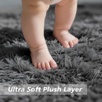 8x10 Fluffy Area Rugs for Living Room, Shag Area Rug for Bedroom, Deep Grey - Image 2