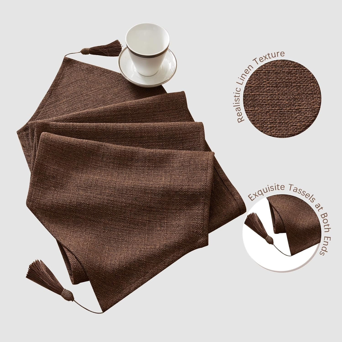 Table Runner 14x71 Inch Brown