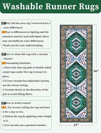 SERISSA Runner Rug for Hallways, Long Boho Rug Vintage Green White Hallway - Image 2