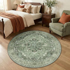RELEANY Area Rugs 4ft Washable Non-Slip, Floral Vintage Distress Print Pattern - Image 3