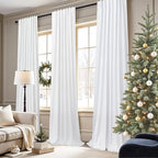 Complete Blackout Curtains White 80 Inches Long Kitchen Curtain Custom Drape - Image 3