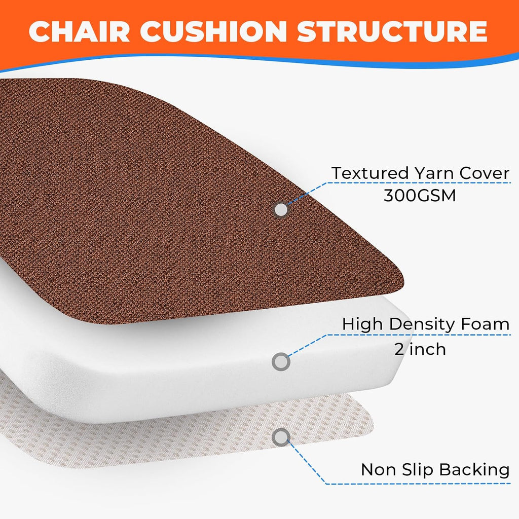 Sunsleek Chair Cushions for Dining Chairs D-Shaped Seat Cushions Chair Pads