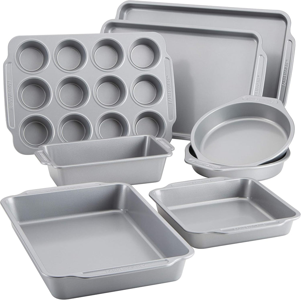 Farberware Nonstick Bakeware Set with Cooling Rack for Baking, 10-Piece