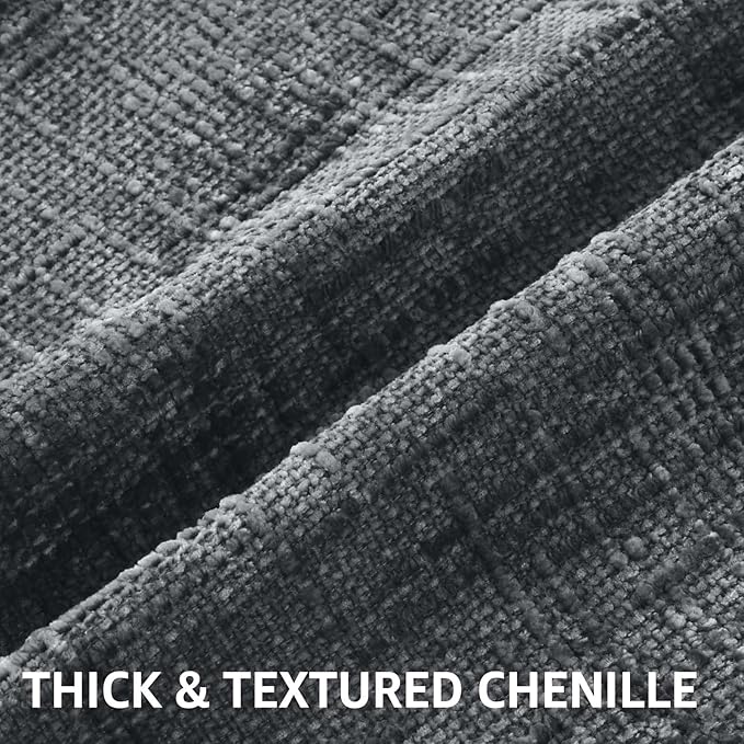 decorUhome Dark Grey Chenille Throw Pillow Covers 20x20 Set of 2 Textured Soft - Image 2