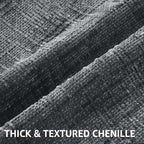 decorUhome Dark Grey Chenille Euro Sham Throw Pillow Covers 26x26 Set of 2 - Image 2