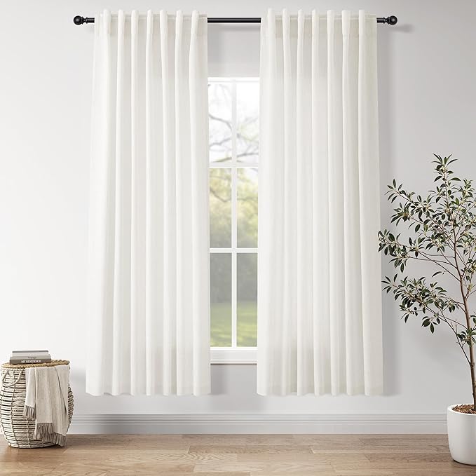 Nanspring Neutral Linen Curtains 72 Inches by Nanspring