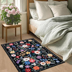 Entryway Rug 2X3 Small Rugs: Floral Washable Door Mat Vintage Soft Low Pile - Image 3