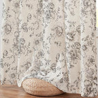 jinchan Lined Linen Blend Curtain Floral Curtains - Image 8