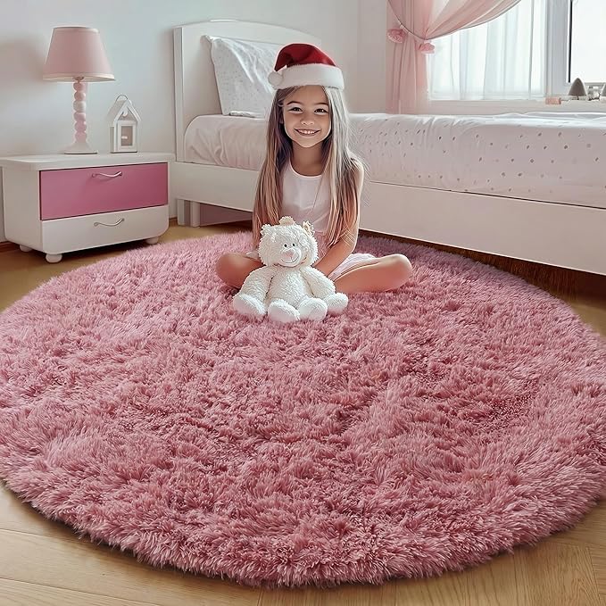 ONASAR Blush Round Area Rugs 4ft by ONASAR