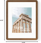 FLYJOE 11x14 Picture Frame | Solid Oak Wood 11 x 14 Picture Frame With Mat For 8x10 | 11x14 Poster Frame | Plexiglas And Hanging Hardware Included | 11 By 14 Photo Frame Wood (Walnut, 1 Pack)
