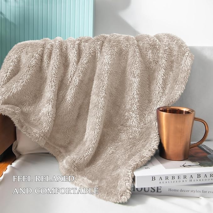 Exclusivo Mezcla Plush Fuzzy Fleece Bed Blanket Twin Size, Super Soft, Fluffy - Image 5