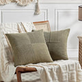 Fancy Homi 2 Packs Olive Green Decorative Throw Pillow Covers 16x16 Inch by Fancy+Homi