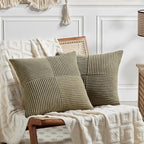 Fancy Homi 2 Packs Olive Green Euro Decorative Throw Pillow Covers 26x26 Inch by Fancy+Homi