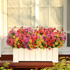 Artificial Flowers for Outdoors, 16 Bundles UV Resistant Realistic Faux Silk Flowers, Fake Plants for Outside Planter Front Porch Patio Balcony Window Box Garden Yard Farmhouse