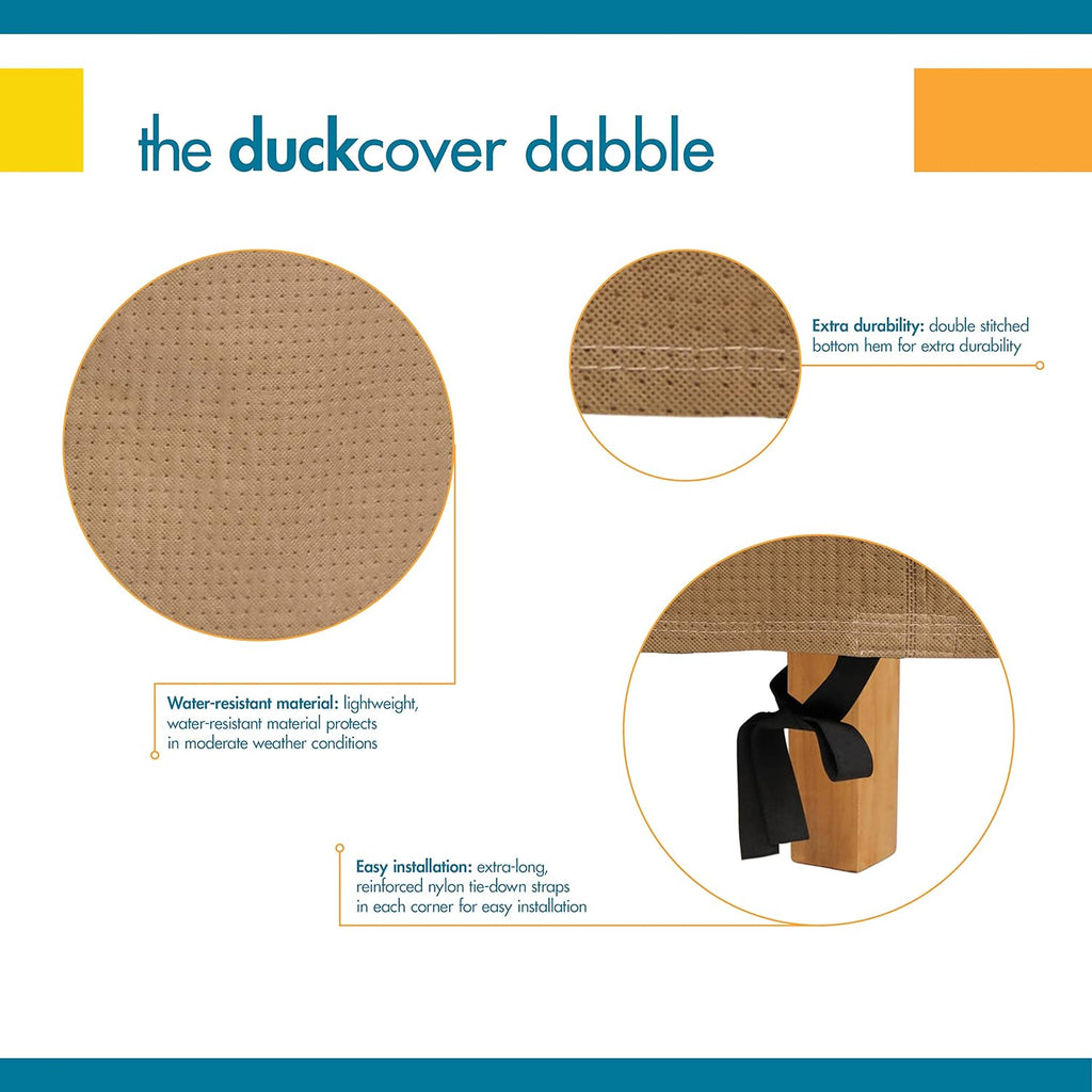 DUCKCOVERS Essential Water-Resistant 76 Inch Square Table & Chair Set Cover, Outdoor Table Cover