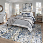 Area Rugs 6x9 for Living Room: Washable Rug Modern Abstract Neutral Soft - Image 2