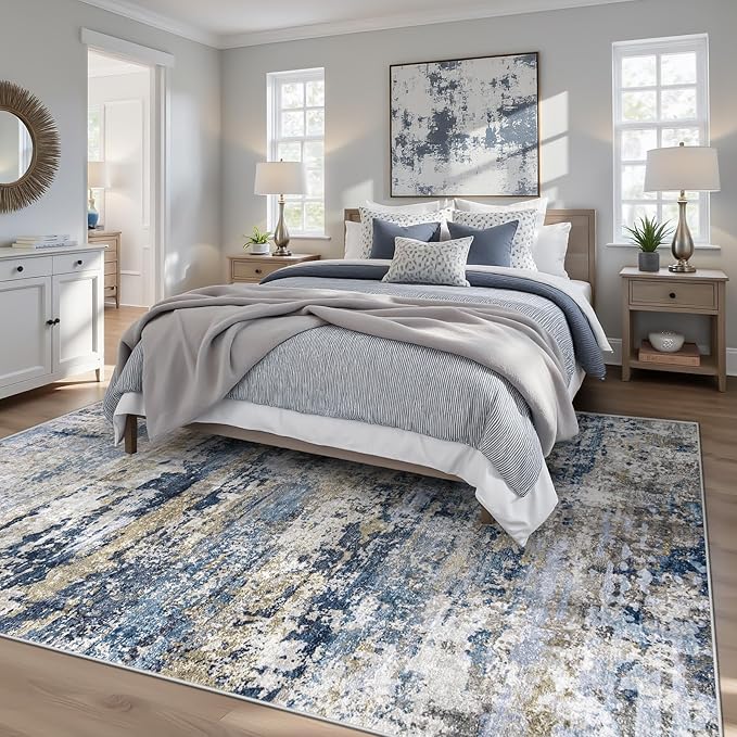 pmtsns Area Rugs 5x7 for Living Room: Washable Rug Modern Abstract Neutral Soft - Image 2