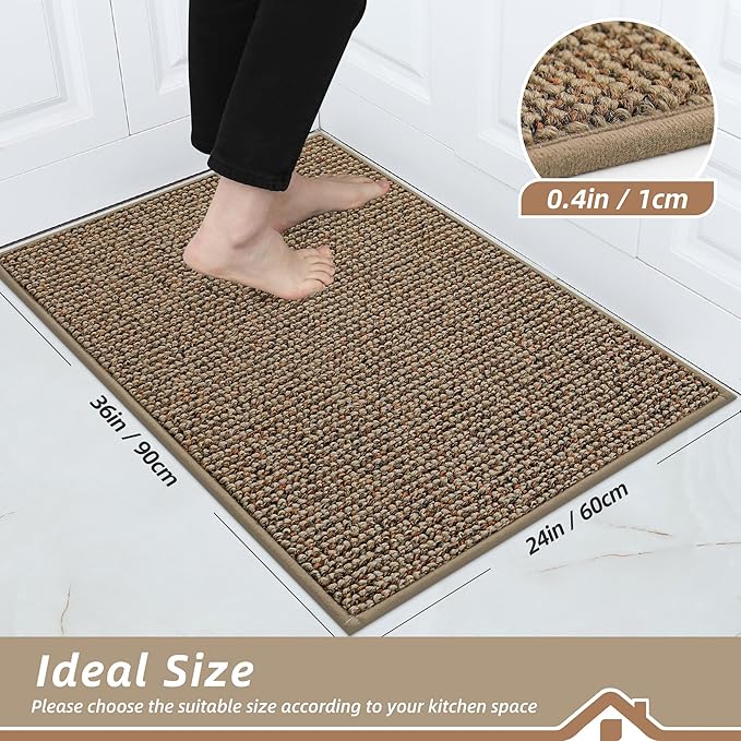 BEQHAUSE Kitchen Rugs 24"x36", Non-Slip Kitchen Mats - Image 2