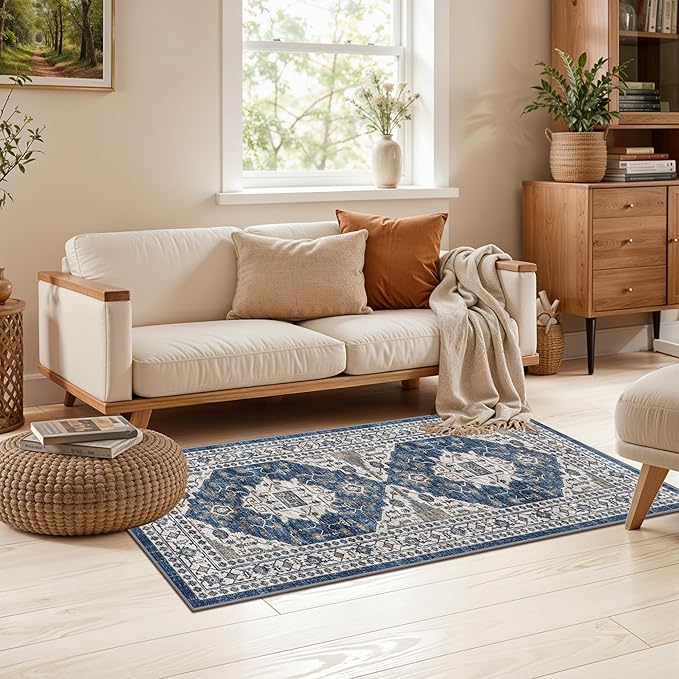 2x4 Non-Slip Entryway Area Rugs: Washable Stain Resistant Kitchen Carpet - Image 2