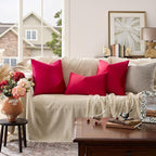 GIGIZAZA Red Velvet Decorative Throw Pillow Covers 18x18 - Image 2