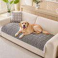 Chenille Dog Couch Cover, Non Slip Sofa Protector, Dark Gray 35"x62"