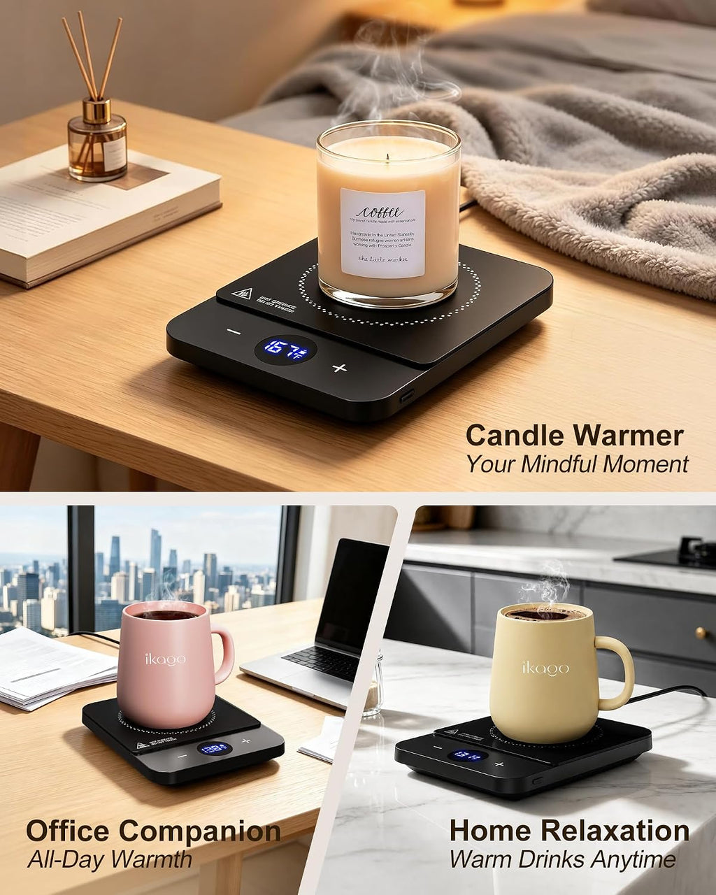 Coffee Mug Warmer for Desk, 1°F Precise Temp 100-175°F, Smart Auto Shut Off