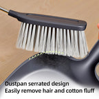 Hand Broom and Dustpan Set with Bamboo and Stainless Steel Handle, PET Bristles, Portable Cleaning Kitchen Countertops, Table Tops,Crumbs,beds,Sofas,Camping,Cars and Animal Cages