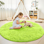 OLANLY Lime Green Round Rugs for Bedroom - Image 3
