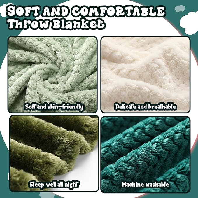 Newwiee 4 Pcs Flanne Fleece Throw Blanket - Image 4