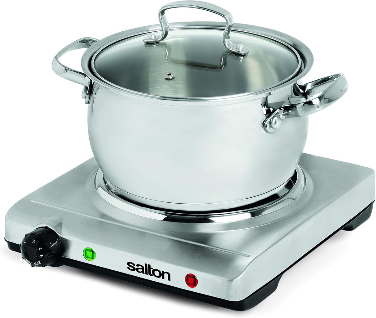Salton Single Stainless Steel Coil Portable Electric Cooktop, 1.36 kg