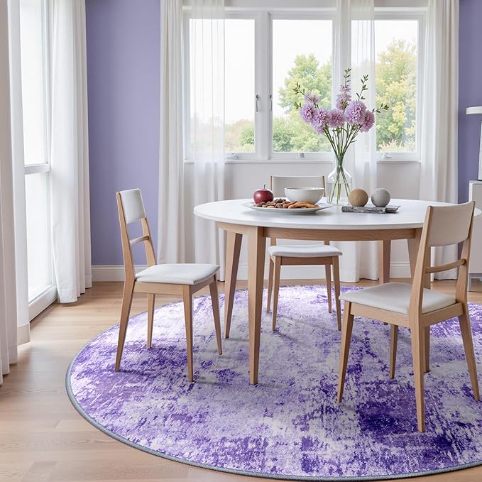 Washable Area Rugs 6ft Non-Slip Modern Abstract Soft - Image 3