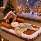 Chunful 1 Pcs 71x39 Christmas Movie Night Xmas Inflatable Red Air Bed