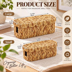 Patelai 2 Pcs Cable Management Boxes with Scalloped Lids, Large & Small