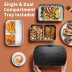 IFENROL Electric Lunch Box for Adults, 100W Heated Lunch Box 1.8L Black