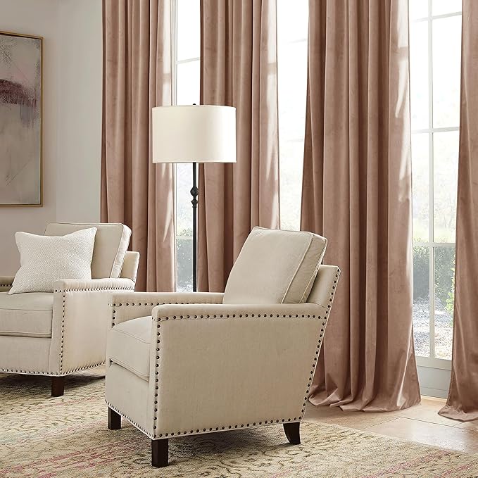 RYB HOME Blush Velvet Curtains - Image 7
