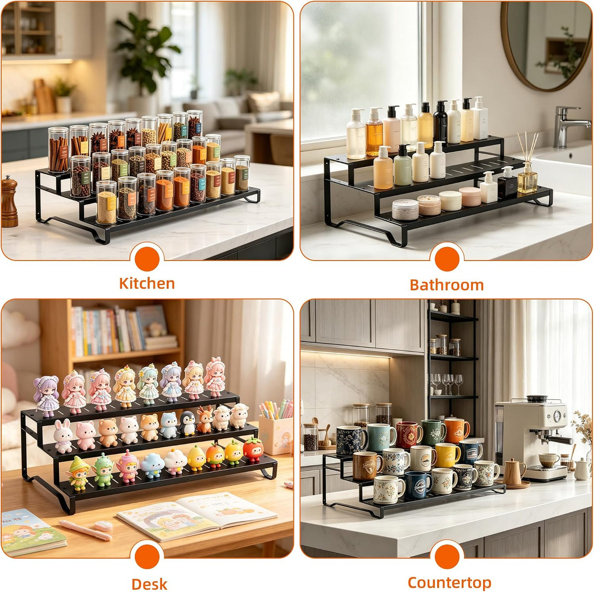 Expandable Can Organizer for Pantry, 3-Tier Adjustable Metal Can Rack