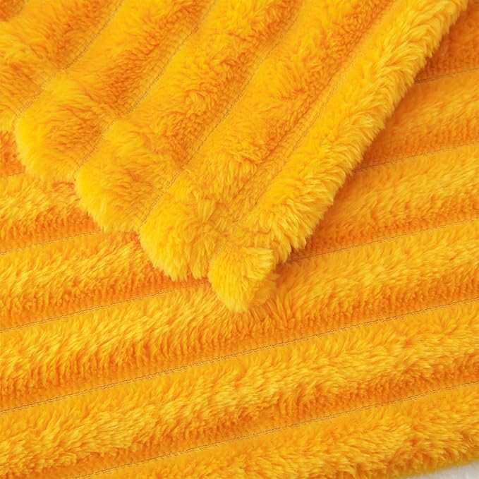 Gold Fleece Throw Blanket 90”×90” - Image 4