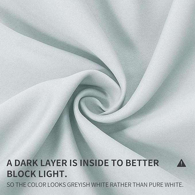 Joydeco Greyish White Custom Solid Single Blackout Curtain - Image 3