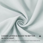 Joydeco Greyish White Custom Solid Single Blackout Curtain - Image 3